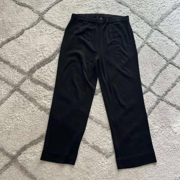 Ming Wang pull on black pants wide leg high waisted large petite - Picture 1 of 6